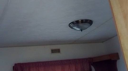 replaced ceiling boards in static caravan
